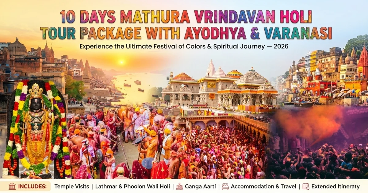 10 Days Mathura Vrindavan Holi Tour Package with Ayodhya & Varanasi