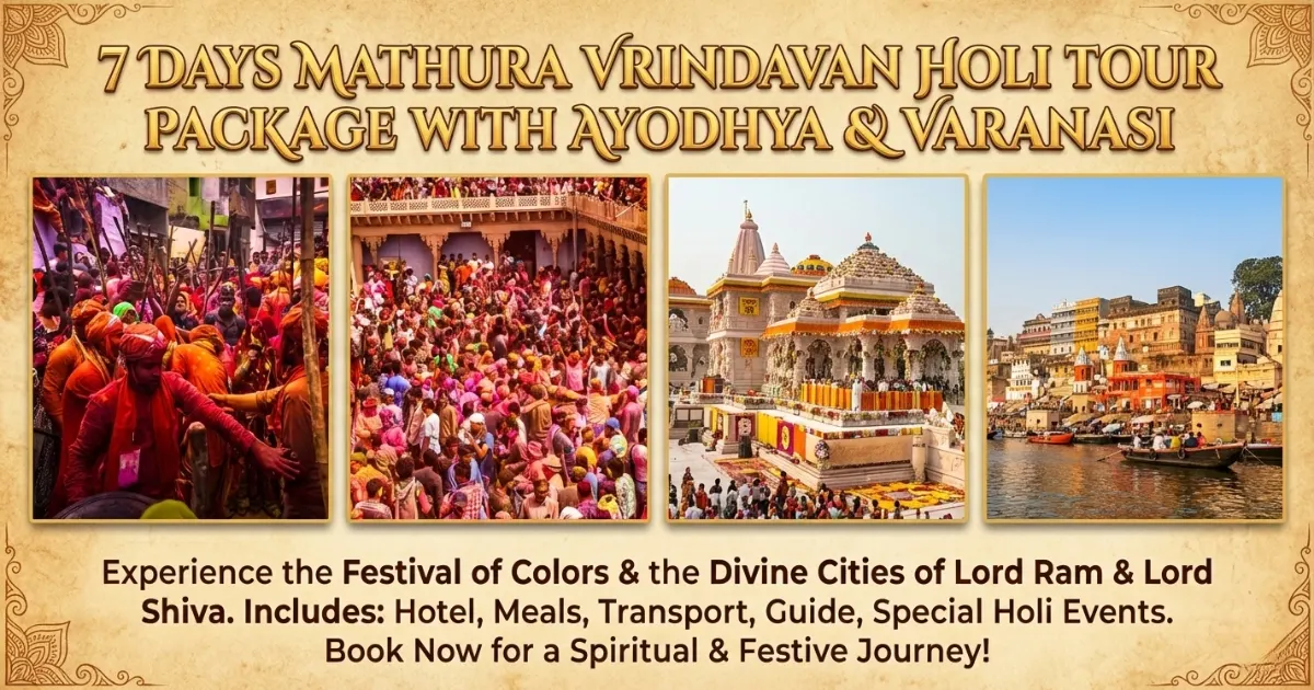 7 Days Mathura Vrindavan Holi Tour Package with Ayodhya & Varanasi