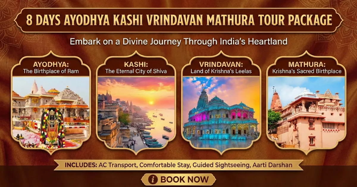 8 Days Ayodhya Kashi Vrindavan Mathura Tour Package